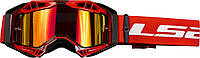 LS2 Aura Pro Goggle Black Red With Iridium Visor