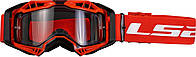 LS2 Aura Goggle Black Red With Clear Visor