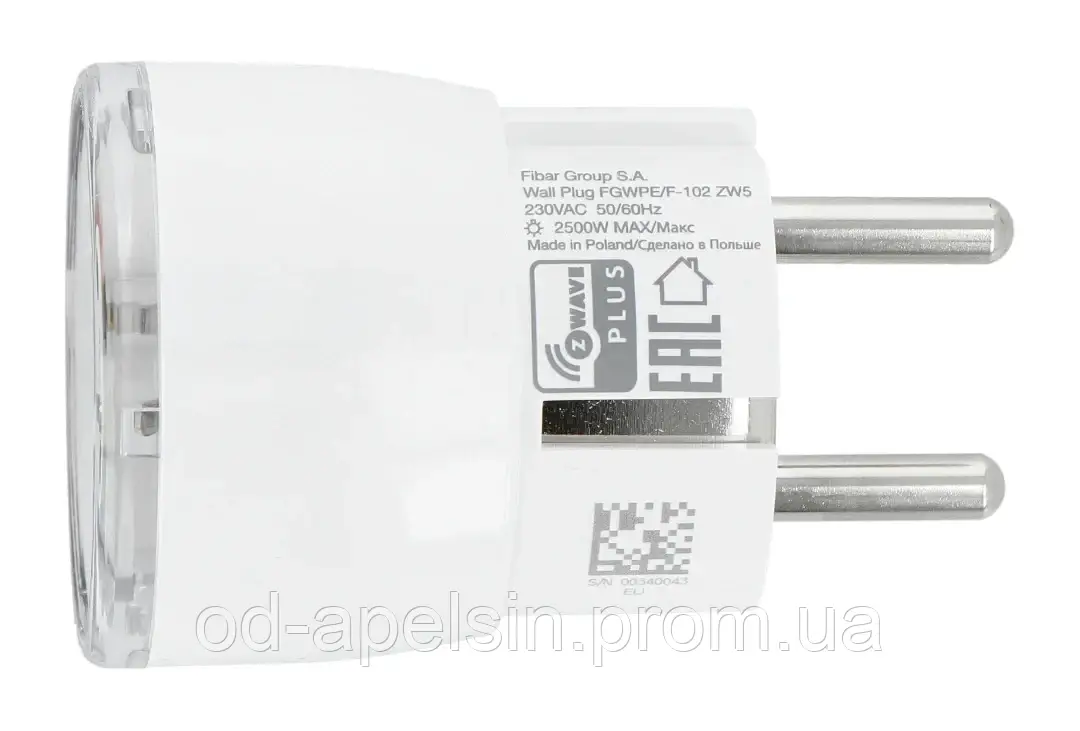 Fibaro Wall Plug Type F - интеллектуальная розетка Z-Wave Plus - белый - FGWPF-102 - фото 3 - id-p1998784487