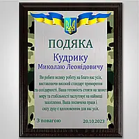 Нагородні плакетки-підяки подяки дипломи поздоровлення на металі з підкладкою