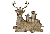Декоративная статуэтка "Сказочный олень", 15*6*13.5см., бежевый с золотом, в упаковке 4шт. (K07-433)