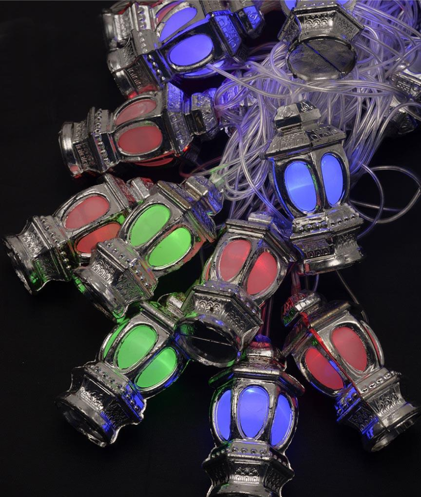 Світлодіодна гірлянда "Ліхтарики" 20 LED, 5м + перехідник, 220V, IP44, Мультиколор