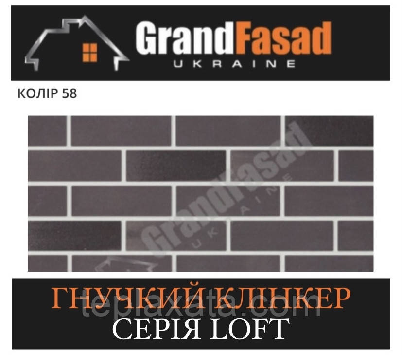 Гнучкий клінкер Elastoclin МОДУЛЬ 58 серія LOFT F фактурний (3 мм), фото 1