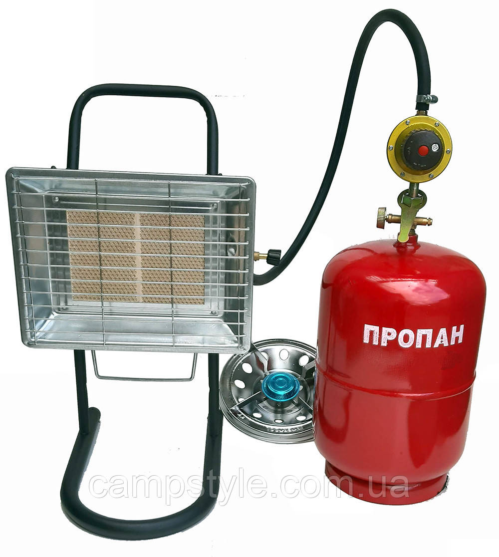Комплект газовий із балоном на 12 л + газовий інфрачервоний обігрівач Nurgaz NG-310P