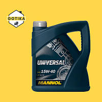 Масло MANNOL Universal 15W-40 минеральное Германия API SG/CD 5Л