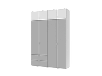 Распашной шкаф для одежды Doros Лукас Белый Белый Серый 180х50х240 (44900194) EH, код: 8037476