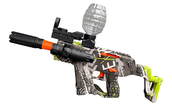 Автомат потужний з глушником на акумуляторі лазерний приціл додатковий приціл дуло світитися колір зелений