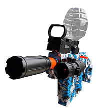 Автомат потужний з глушником на акумуляторі лазерний приціл додатковий приціл дуло світитися колір синій