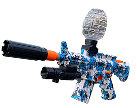 Автомат гелевий із глушником на акумуляторі орбізи що світяться лазерний приціл дуло світитися колір синій