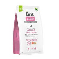 Brit Care dog Sustainable Adult Small Breed 7 кг- Корм для собак мелких пород с мясом курицы и насекомых