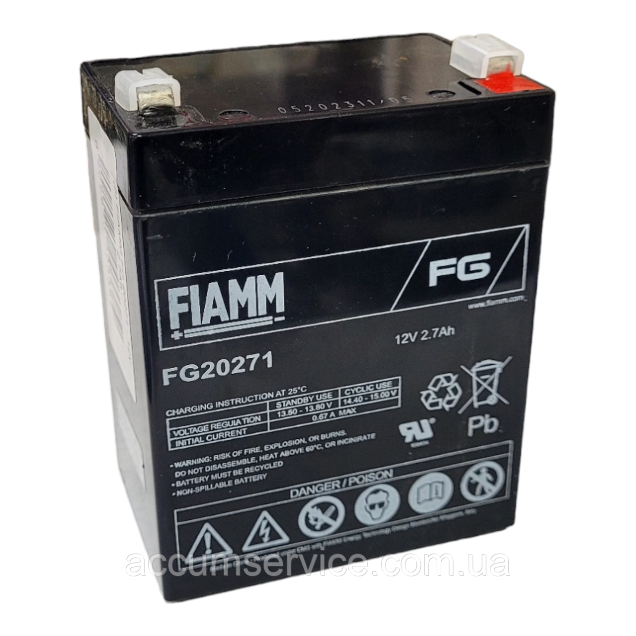 Акумулятор FIAMM FG 20271 — 12 V 2.7 Ah