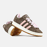 Жіночі кросівки на хутрі Adidas Campus Beige Black Fur, фото 5