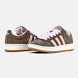 Жіночі кросівки на хутрі Adidas Campus Beige Black Fur, фото 6