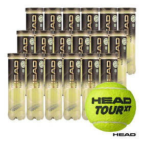 Нові м'ячі Head TOUR XT (ящик 72 м'ячі) для великого тенісу (18 банок по 4 м'ячі)