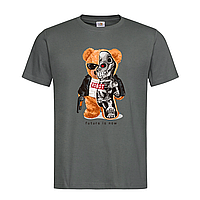 Графитовая мужская/унисекс футболка Тедди терминатор (6-2-12-графітовий)