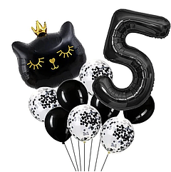 Набір куль у стилі Кішечка, meow party чорна