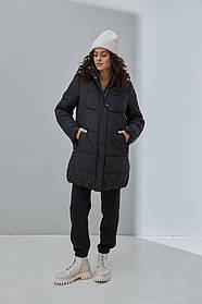 Тепла зимова куртка для вагітних Jena OW-46.091, чорна L