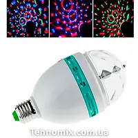 Диско лампа вращающийся шар Е27 3W RGB дискотечная