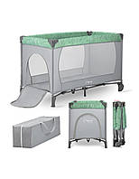 Детская кроватка 2 в 1 с сумкой для транспортировки в комплекте MoMi BELOVE LOZE00017 цвет jade