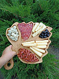 Дерев'яна менажниця "Клиновий Листок". Декоративний посуд. Менажна тарілка. Дошка для подачі їжі., фото 2