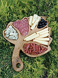 Дерев'яна менажниця "Клиновий Листок". Декоративний посуд. Менажна тарілка. Дошка для подачі їжі., фото 7