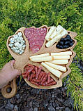 Дерев'яна менажниця "Клиновий Листок". Декоративний посуд. Менажна тарілка. Дошка для подачі їжі., фото 9