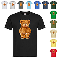 Черная мужская/унисекс футболка Картинка с Тедди (6-2-21 )