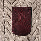 Клапан для міні сумки 12*18 "Листя". Бордо, фото 3