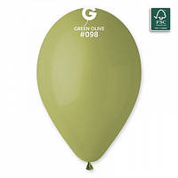 Шар латексный G110/ 12" пастель 98 оливковый Gemar