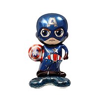 Фольгированный шар Капитан Америка на подставке Marvel 56х31см (22") | Синий