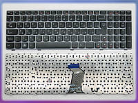 Клавиатура для LENOVO IdeaPad Y570, Y770 ( RU Black, серая рамка)