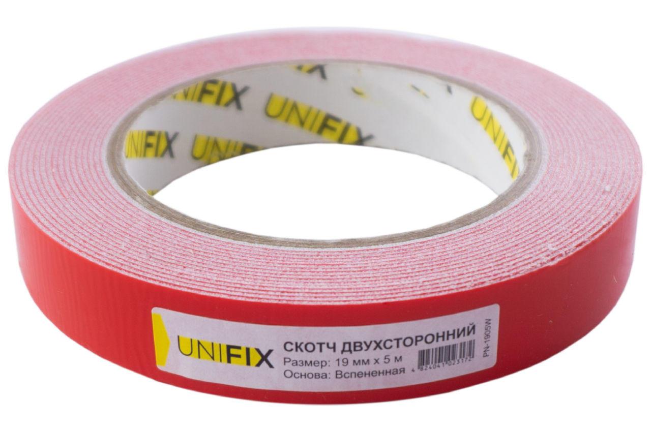 Стрічка двостороння Unifix — 19 мм x 5 м спінена біла