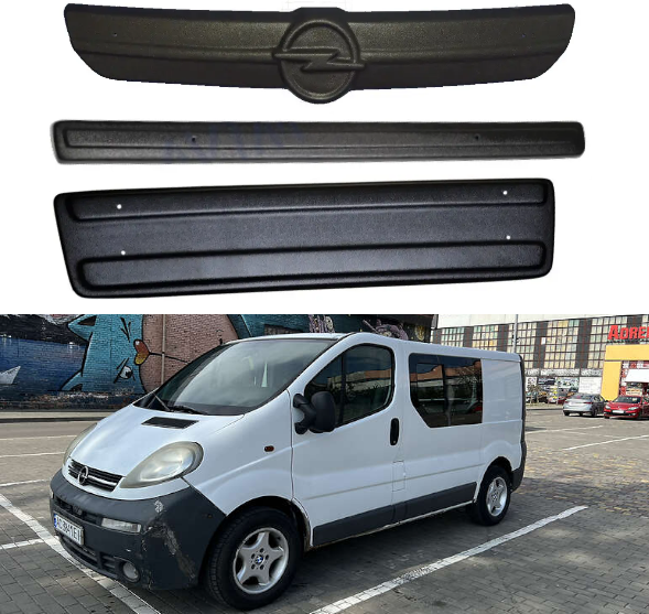 Зимові заглушки решіток радіатора та бампера Opel Vivaro 2001-2006 (ВСЕ 3 шт), фото 1