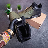 Зимові чоловічі кросівки-черевики з хутром високі теплі (хакі з чорним). Фото в живу. Чоботи зимові, фото 2