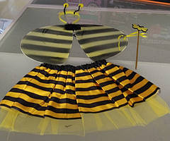 Костюм Бджілка набір 4 елементи одягу та аксесуарів в кульку -  one size