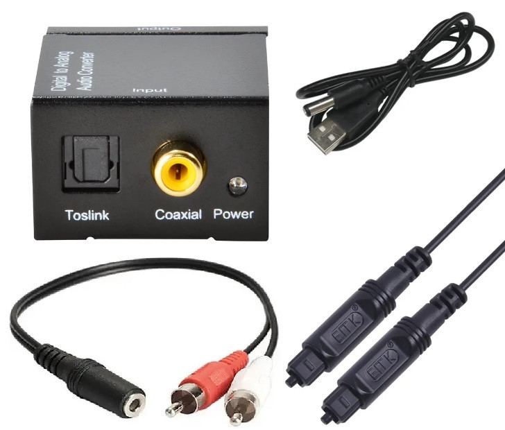 Конвертер звуку оптичний Digital to analog Audio цифрового в аналоговий перетворювач з телевізор, фото 1