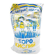 Торфяной субстрат Торф кислый Квітуча родина 20л, Кислотність (PH): 2.8 – 3.8