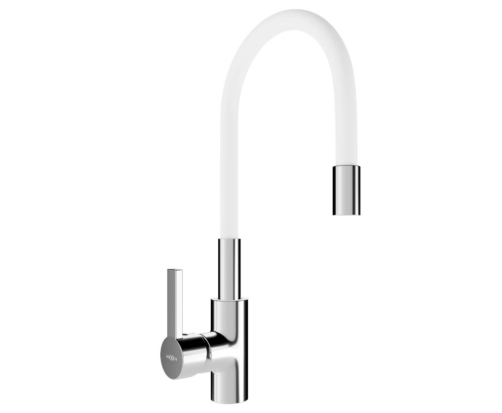 Змішувач для кухні MEXEN FLEX WHITE CHROME білий хром, фото 1