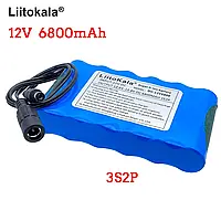 Аккумулятор LiitoKala 12.6V (18650-3S2P) 6800 мАч, Li-ion литий-ионный перезаряжаемый литиевый аккумулятор