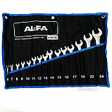 Набір ріжково-накидних ключів AL-FA ALHWS15EL 15ед, фото 2