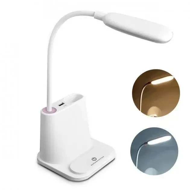 Акумуляторна настільна LED лампа Bionic Desk Lamp c USB виходом, органайзером та підставкою для смартфона