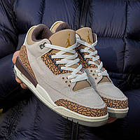 Кроссовки женские Nike Air Jordan Retro 3 Suede Grey/Brown, Найк Джордан 3 замшевые, Код IN-1563