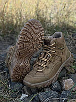 Ботинки тактические зимние койот на евроовчине Военные армейские ботинки Ukr-Tec кожа