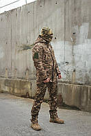 Тактический зимний костюм Peak пиксель Армейский костюм куртка + штаны на флисе