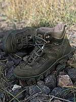 Ботинки тактические зимние олива на евроовчине Военные армейские ботинки Ukr-Tec хаки