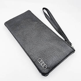 Портмоне гаманець з логотипом AUDI (Ауді) Еко шкіра Чорний