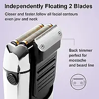 Комбо-набір для стрижки (машинка + триммер + шейвер) Surker Cordless Combo Silver (SK-K9S+SK-I9SL+SK-5001-SL), фото 10