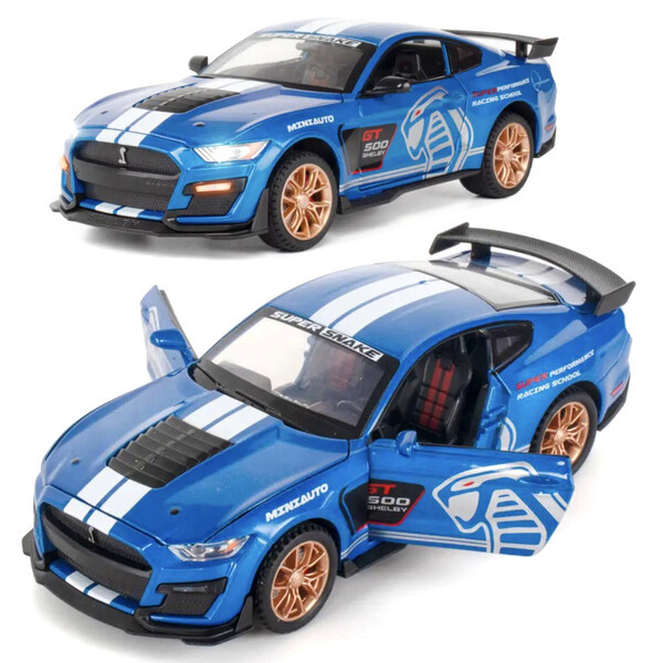 Машинка Ford Mustang GT-500 моделька іграшка металева колекційна 15 см Синій (60209)