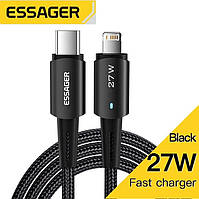 Кабель зарядки Essager 27W USB Type-C to Lightning 1 м / Быстрая зарядка 27 Вт для iPhone iPad