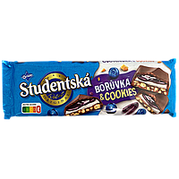 Шоколад молочний з чорницею та печивом Студентська Studentska boruvka&brownies 235g 13шт/ящ (Код: 00-00015286)